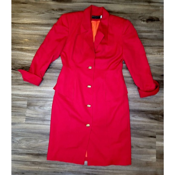 Vtg Bicci by Florine Watcher 100% Wool Trench Coat
